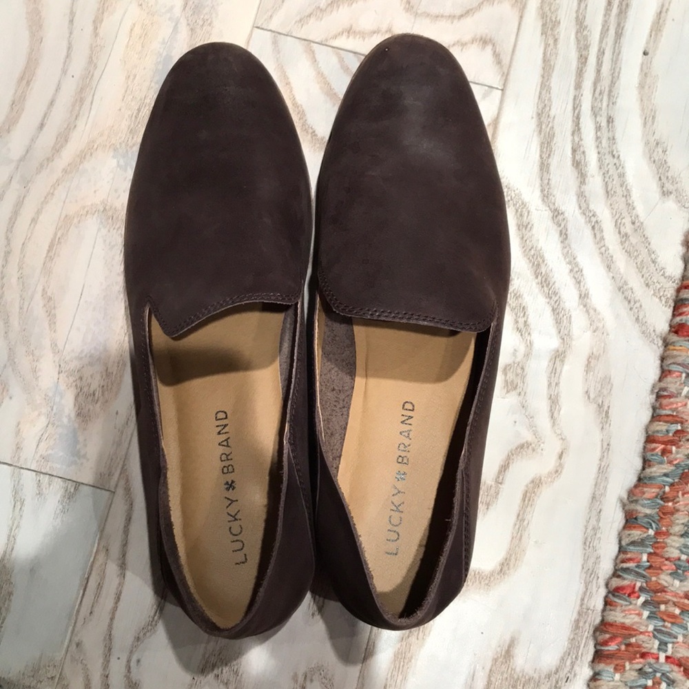 Lucky Brand Cahill Leather Block Geel Dress Flats